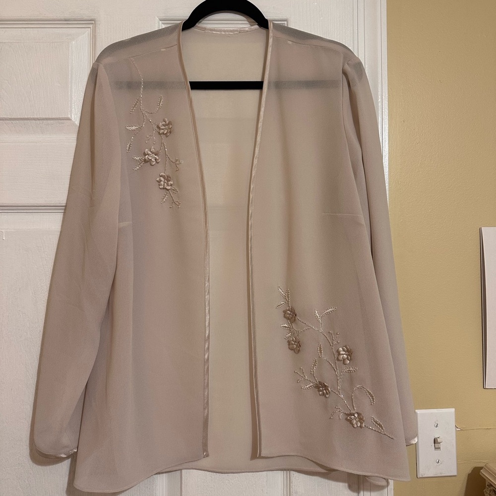Vintage Sheer Embroidered Floral Jacket